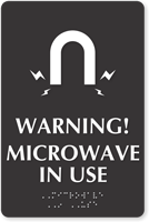 Microwave In Use Magnetic Field Symbol Braille Sign