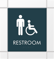 Restroom Sign with Male & Handicap Accessible Symbol