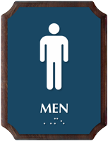 Men Braille TactileTouch Wooden Plaque