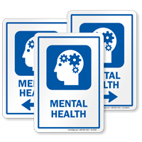 Mental Health  with Head Gears Symbol