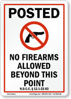 North Dakota Gun Control Law Sign