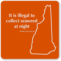 Illegal To Collect Seaweed New Hampshire Novelty Law Sign