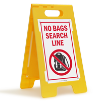 No Bags Search Line FloorBoss Sign
