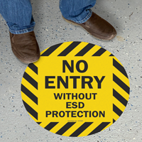 No Entry Without ESD Protection Floor Sign