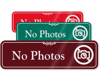 No Photos Designer Sign