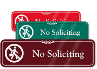 No Soliciting with Graphic ShowCase™ Wall Sign