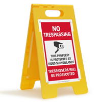 No Trespassing Video Surveillance FloorBoss XL™ Floor Sign