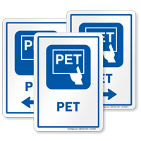 PET Hospital Sign with Positron Emission Tomography Symbol