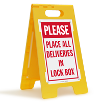 Place All Deliveries In Lock Box FloorBoss Sign