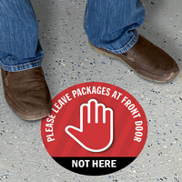 Please Leave Packages At Front Door SlipSafe Floor Sign