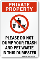 Do Not Dump Trash Sign