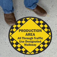 Production Area Traffic Use Designated Walkways Sign