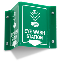 Eye Wash Station Down Arrow Projecting Sign