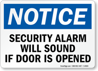 Notice Security Alarm Sound Sign