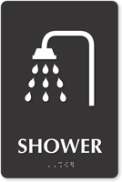 Shower TactileTouch Braille Sign