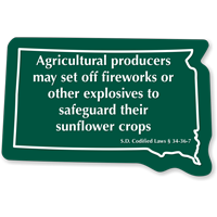 Agricultural Producers South Dakota Novelty Law Sign