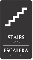 Bilingual Stairs Escalera Braille Sign