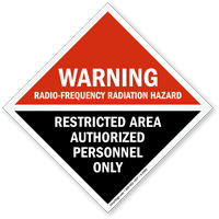 Warning Radio-Frequency Radiation Hazard Restricted Area Sign