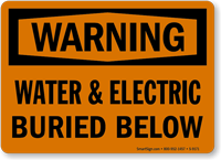 Water And Electric Buried Below Sign