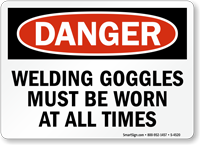 Welding Goggles Must Be Worn always Sign