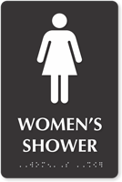 Women Shower TactileTouch Braille Door Sign