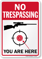 You Are Here No Trespassing Sign