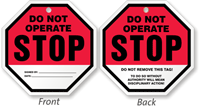 Do Not Operate Tag