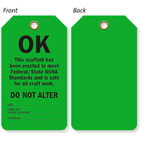 OK Scaffold Meet Federal State OSHA Standards Tag