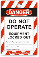 Lockout Tag OSHA Striped