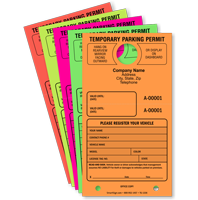 Custom Temporary Permit Mirror Hang Tag Upload Logo