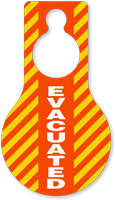 Evacuated Pear Shaped Plastic Door Hang Tag