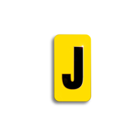 Character Black on Yellow "J" For Horizontal Mounting Holder