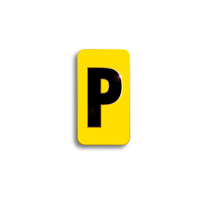 Character Black on Yellow "P" For Horizontal Mounting Holder