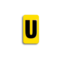 Character Black on Yellow "U" For Horizontal Mounting Holder