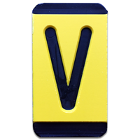 Horizontal Mounting  Character Black on Yellow "V"