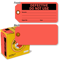 Defective Do Not Use Inspection Tag in a Box