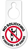 No Soliciting Knocking Ringing Door Hang Tag