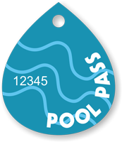 Pool Passes In Water Drop Shape Blue Swirls