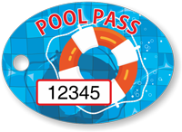 Pool Pass In Oval Shape Lifesaver Print