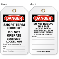 Short Term Lockout Tag