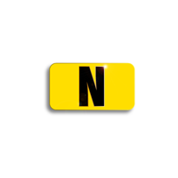 Character Black on Yellow "N" For Vertical Mounting Holder