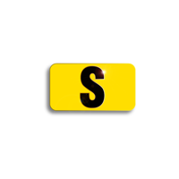 Character Black on Yellow "S" For Vertical Mounting Holder
