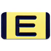 Vertical Mounting  Character Black on Yellow "E"