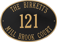 Hawthorne Oval Estate Wall Address Plaque, Three Lines