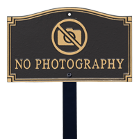 No Photography Statement Lawn Plaque