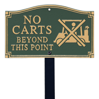 No Carts Statement Lawn Plaque