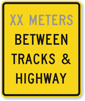 Custom Feet Between Highway & Tracks Sign