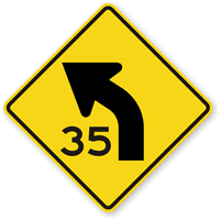 Left Curve Symbol  Custom Advisory Speed