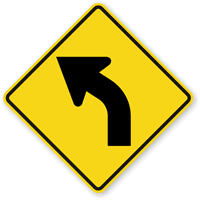 Left Curve Symbol   Traffic Sign