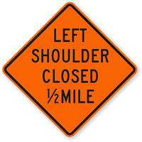 1/2 Mile  Traffic Sign